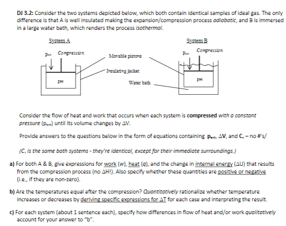 Solved DJ 3.2: Consider the two systems depicted below, | Chegg.com