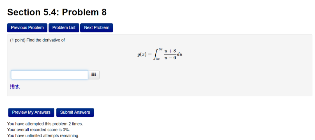 Solved Section 5.4: Problem 8 Problem List Previous Problem | Chegg.com