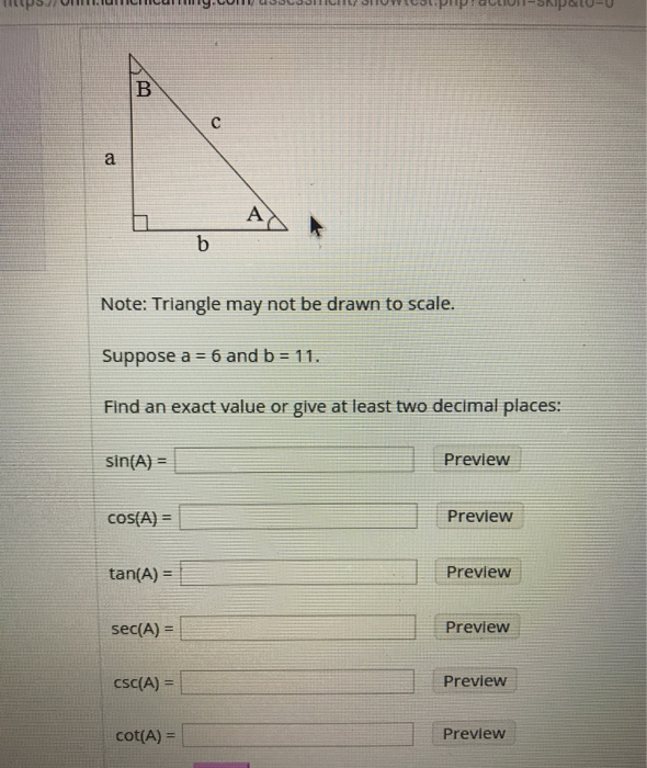 Solved B A B Note: Triangle May Not Be Drawn To Scale. | Chegg.com