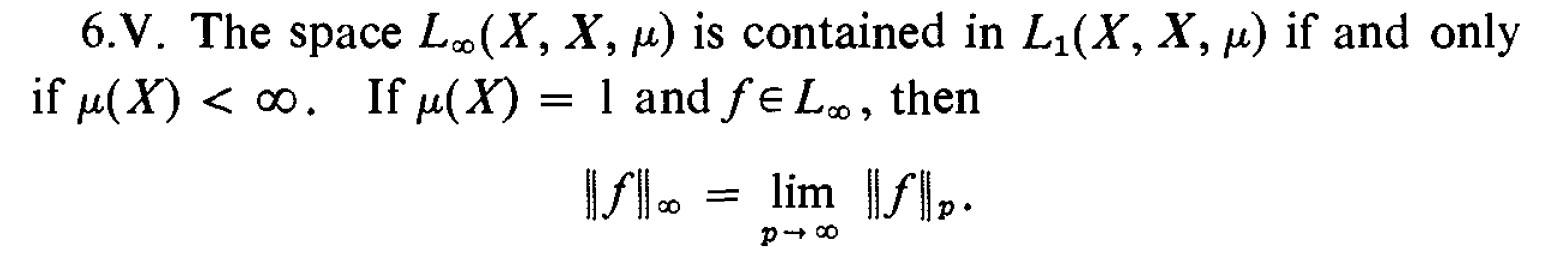 Solved 6.V. The space L∞(X,X,μ) is contained in L1(X,X,μ) if | Chegg.com