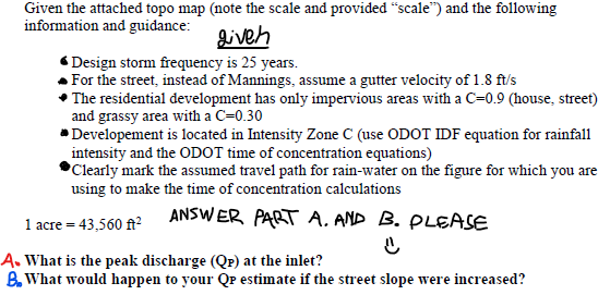 Given the attached topo map (note the scale and | Chegg.com