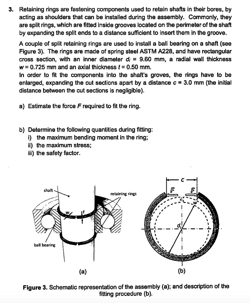 Retaining rings are fastening components used to | Chegg.com