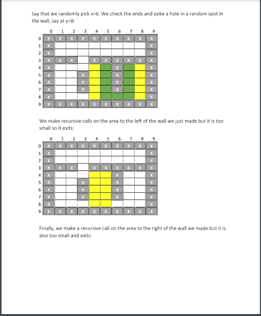 C++ 3) Recursive Maze Generation TO DO: Write a | Chegg.com