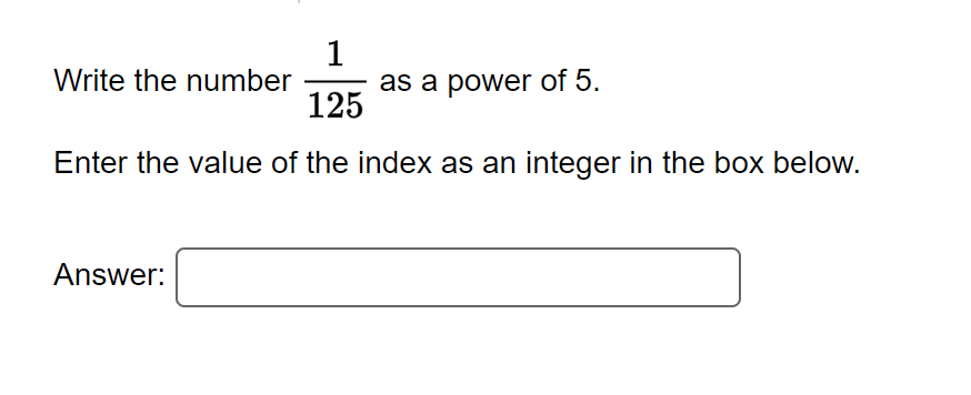 write 1 125 as a power of 5