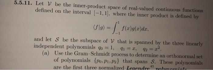 Solved 5.5.11. Let V be the inner-product space of | Chegg.com