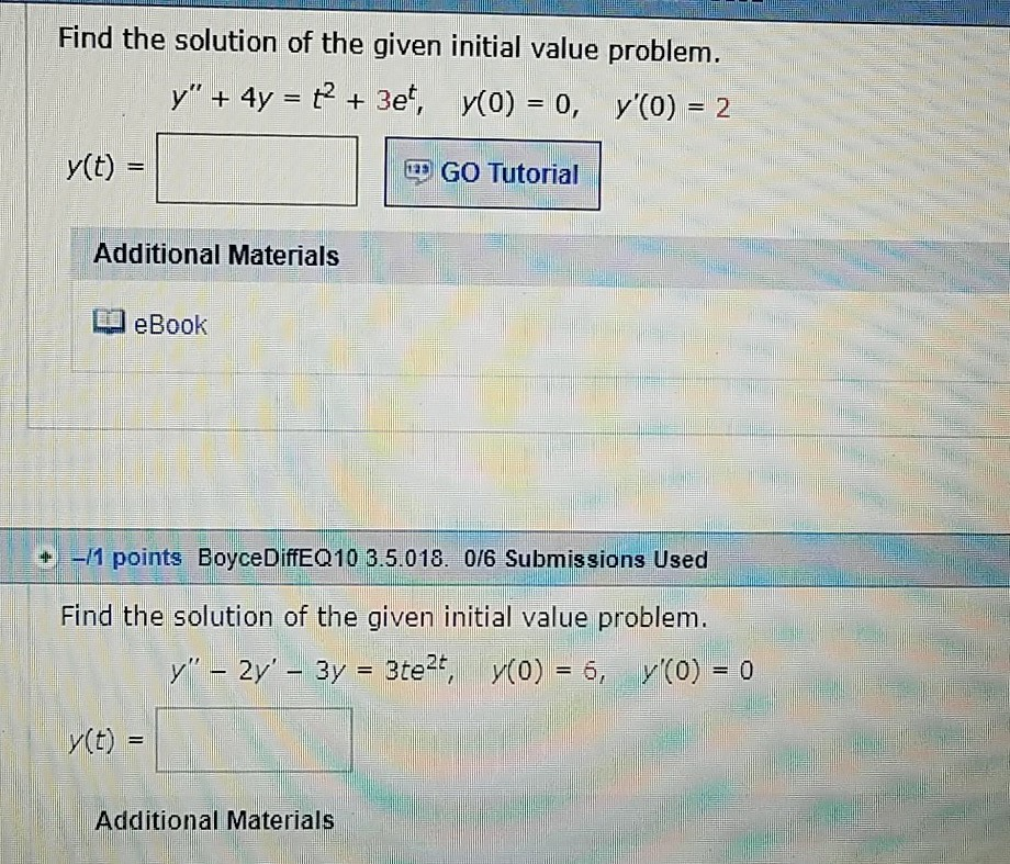 Solved Find the solution of the given initial value problem | Chegg.com
