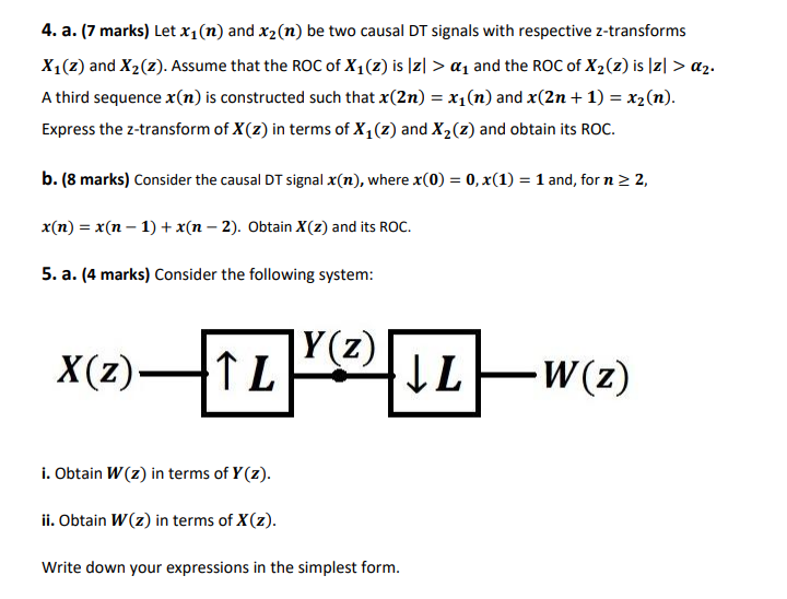 4 A 7 Marks Let X1 N And X2 N Be Two Causal Chegg Com