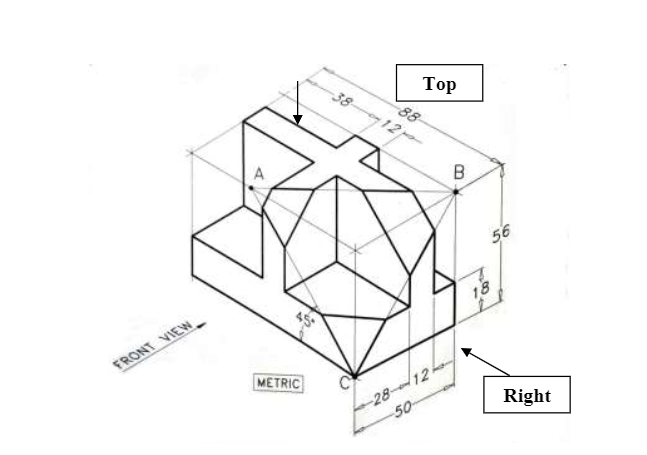 Solved For the following figure, draw with dimensioning | Chegg.com