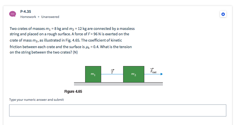 Solved P-4.35 Homework. Unanswered Two Crates Of Masses M1 = | Chegg.com