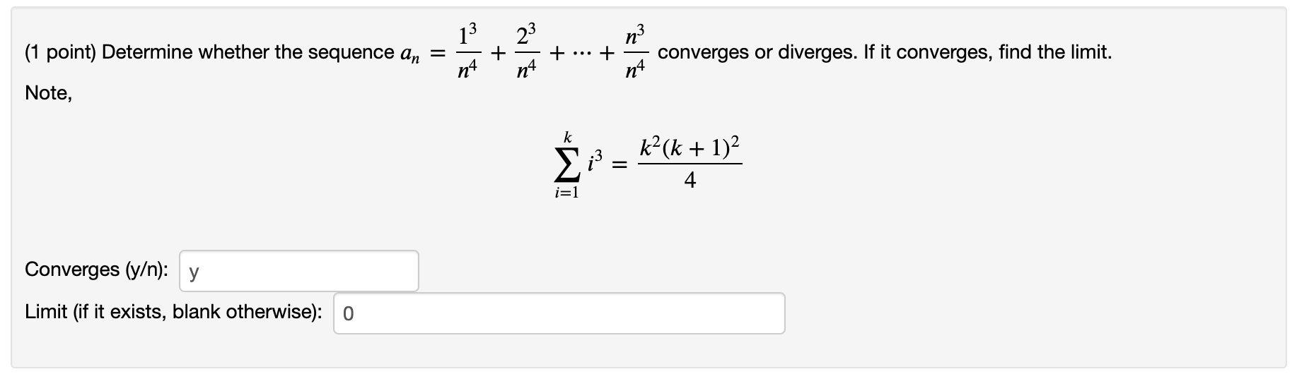 Solved (1 Point) Determine Whether The Sequence | Chegg.com