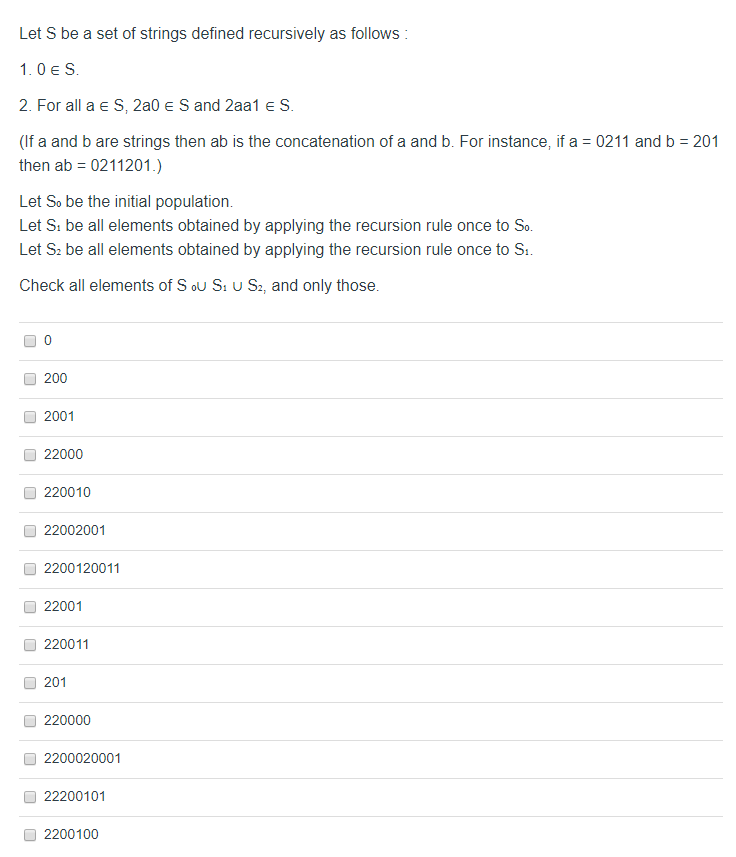 Solved Let S be a set of strings defined recursively as