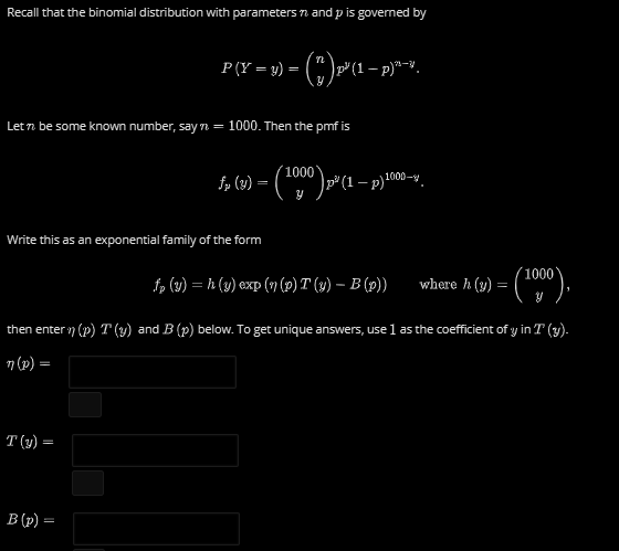 Solved Recall that the binomial distribution with parameters | Chegg.com