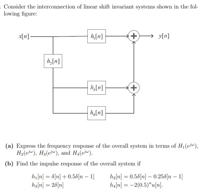 Solved . Consider the interconnection of linear shift | Chegg.com