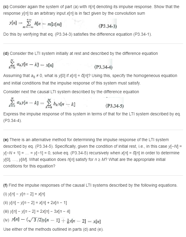 Consider The Lti System Initially At Rest And Desc Chegg Com