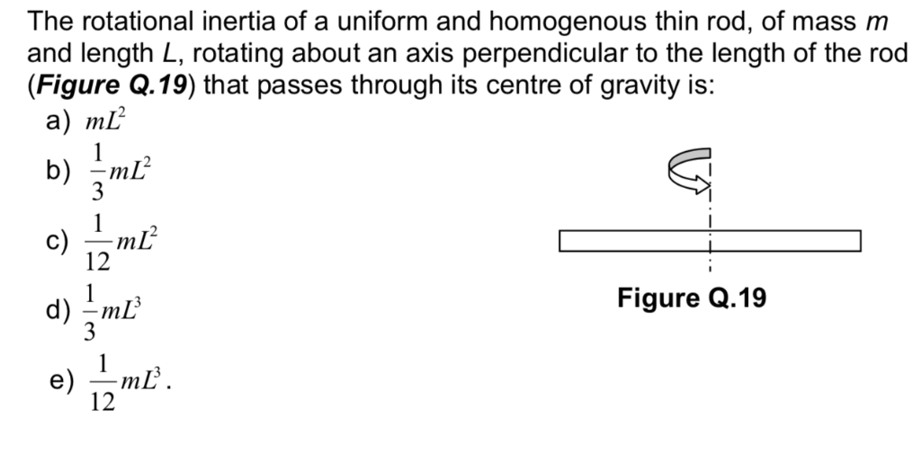 Solved The Rotational Inertia Of A Uniform And Homogenous | Chegg.com