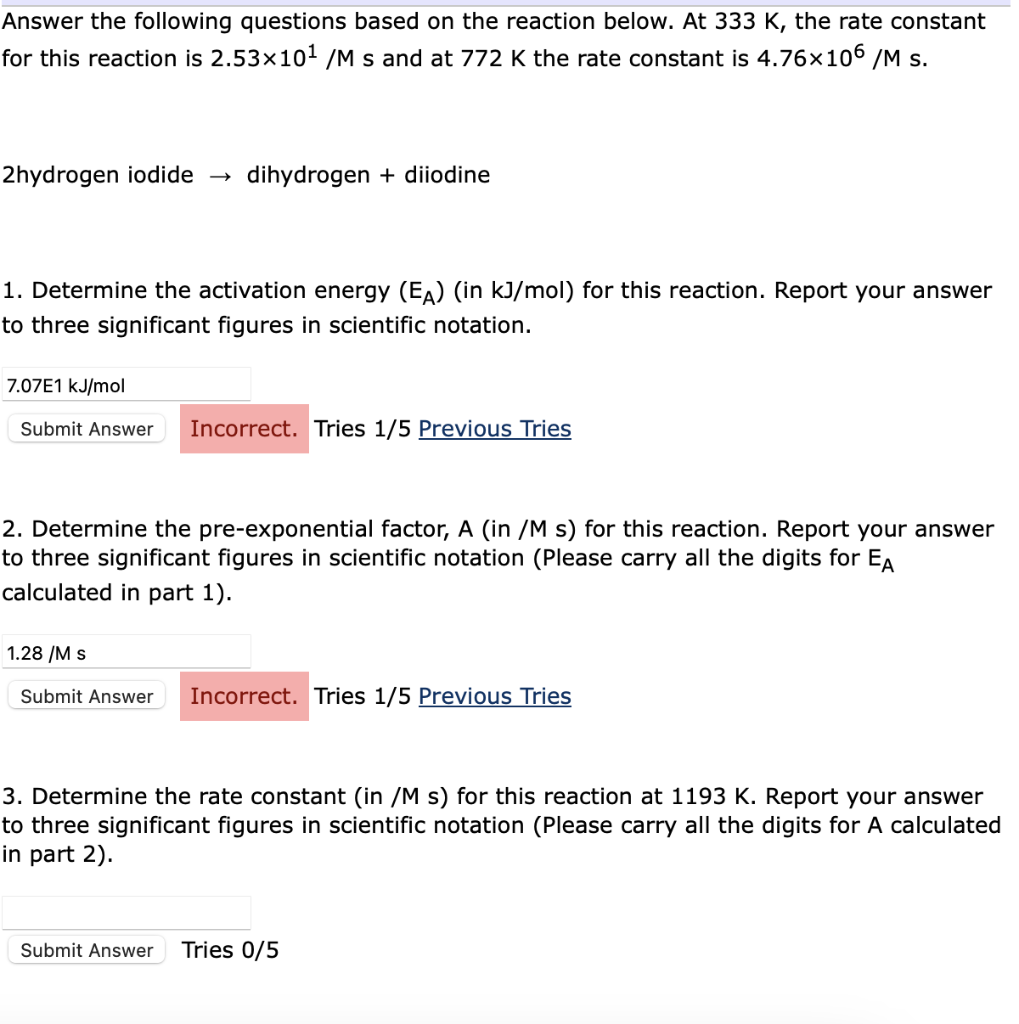 Solved Answer the following questions based on the reaction | Chegg.com