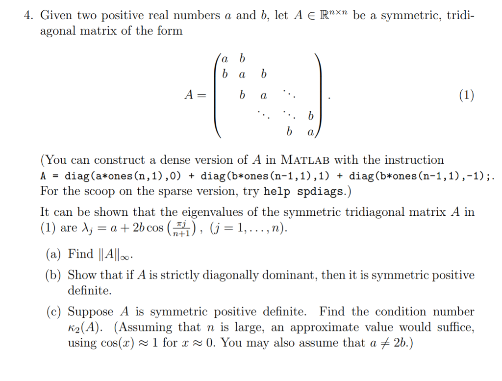 4 given two positive real numbers a and b let a chegg