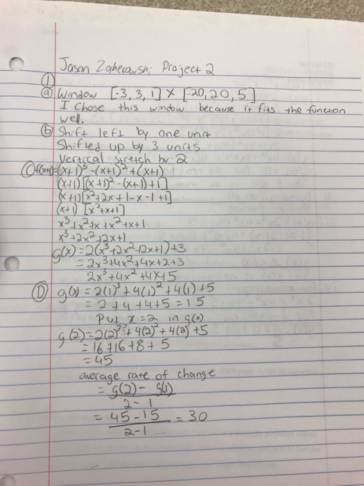 Solved MATH 152 PROJECT 2 FORM B FUNCTIONS AND GRAPHS 1. Use | Chegg.com