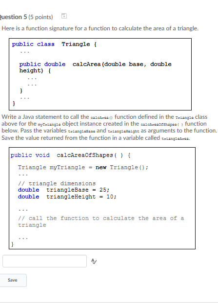 Solved uestion 5 (5 points) Here is a function signature for | Chegg.com