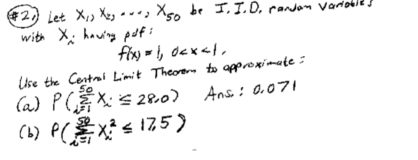 Solved (\#2) Let x1,x2,…,X50 be I,I,D, randan variobies with | Chegg.com