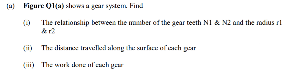 Solved (a) Figure Q1(a) shows a gear system. Find (i) The | Chegg.com