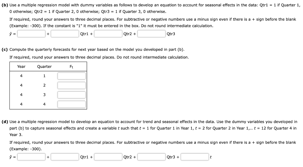 Solved Onsider The Following Time Series Data.(b) Use A | Chegg.com ...