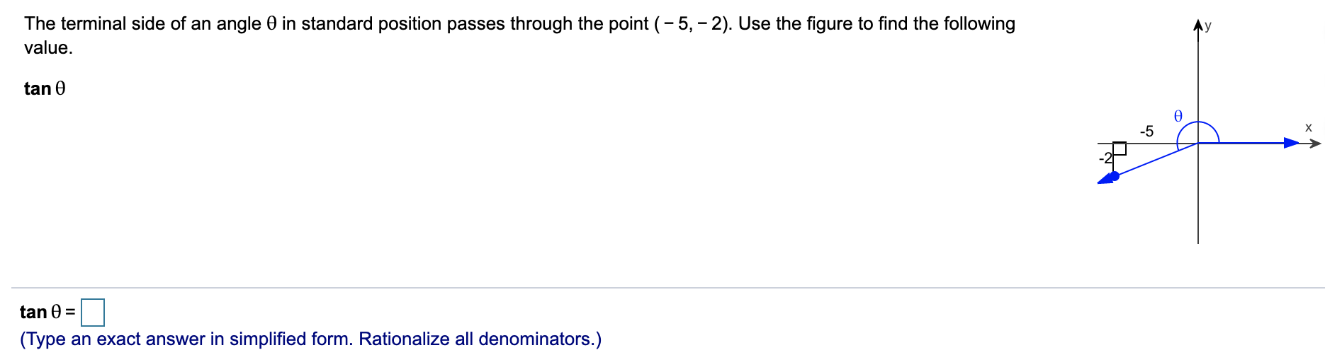 solved-the-terminal-side-of-an-angle-o-in-standard-position-chegg