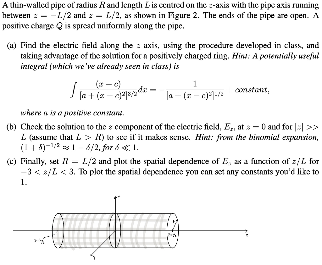 Solved A Thin Walled Pipe Of Radius R And Length L Is Cen Chegg Com