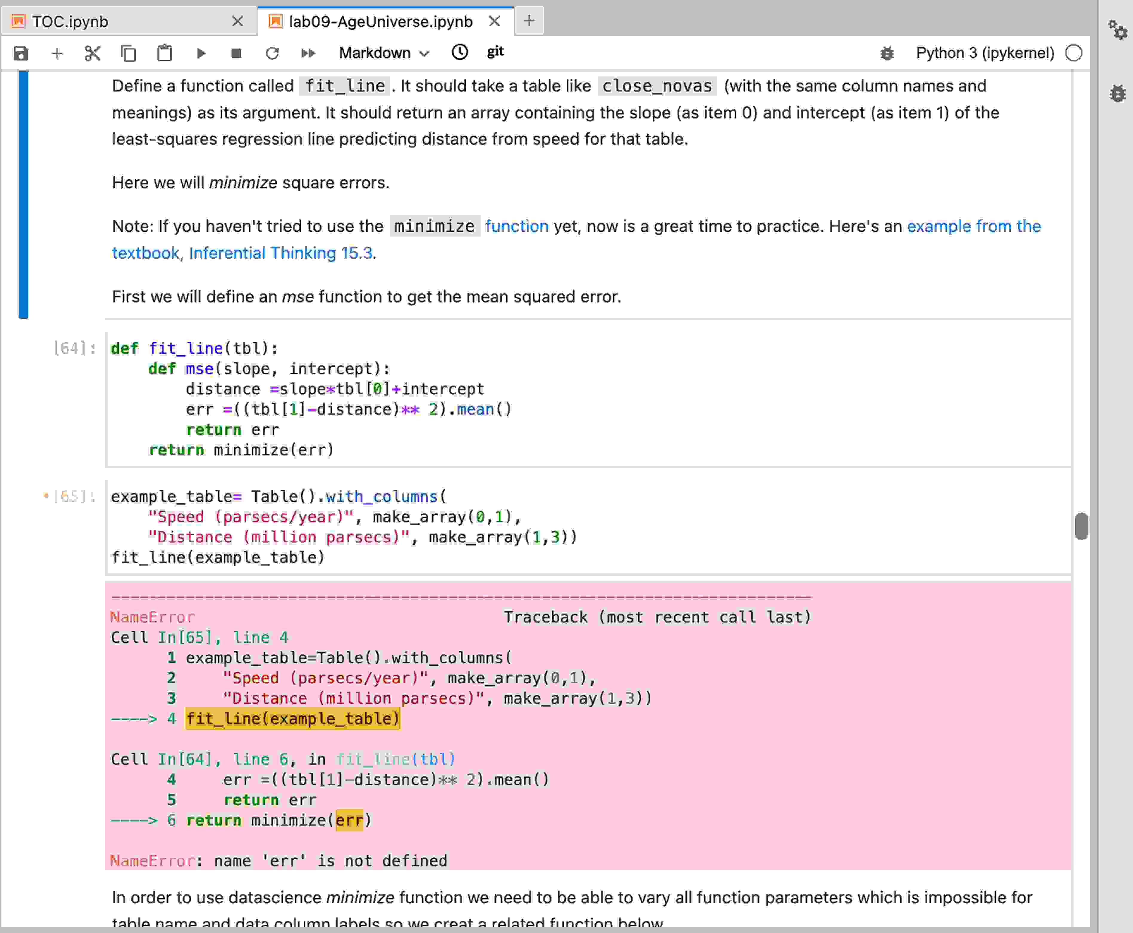 Solved Define a function called fit_line. It should take a | Chegg.com