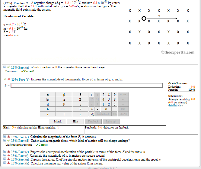 17 Problem 2 A Negative Charge Of G 3 2 X 10 C Chegg Com