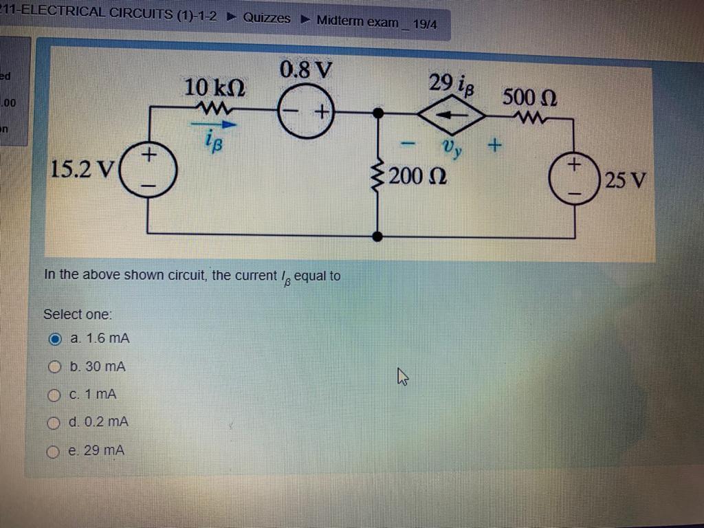 11 Electrical Circuits 1 1 2 Quizzes Midterm Exa Chegg Com