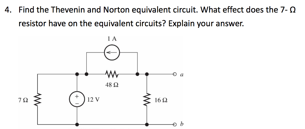 Solved 4. Find The Thevenin And Norton Equivalent Circuit. | Chegg.com