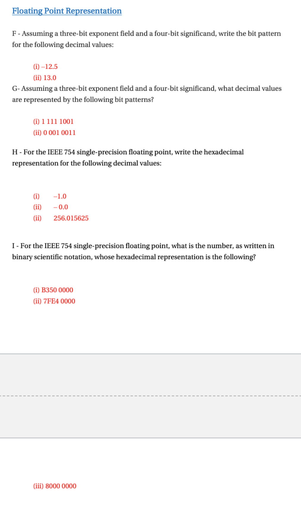 Floating Point Representation F-Assuming a three-bit | Chegg.com