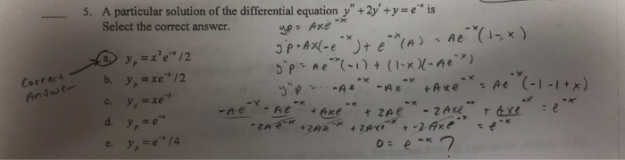 Solved S A Particular Solution Of The Differential Equat Chegg Com