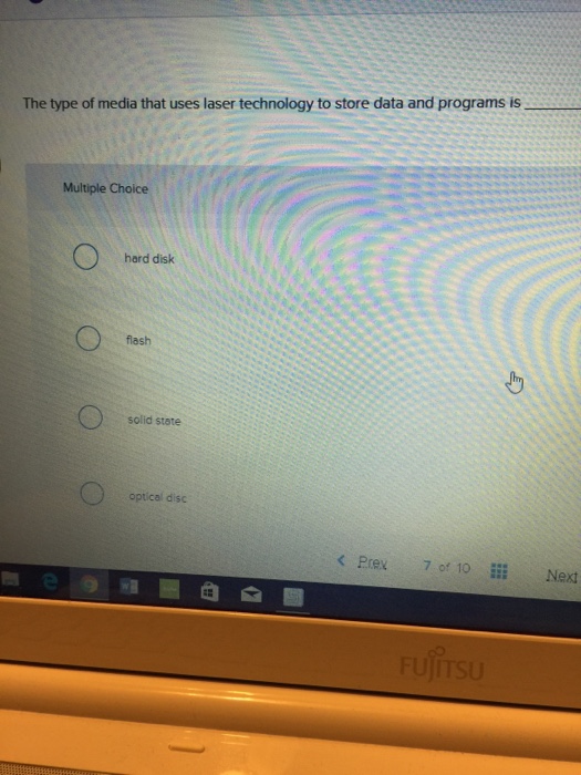 Solved The type of media that uses laser technology to store | Chegg.com