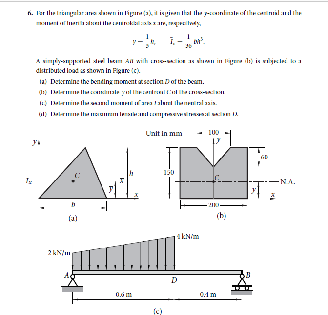 Solved 6. For the triangular area shown in Figure (a), it is | Chegg.com