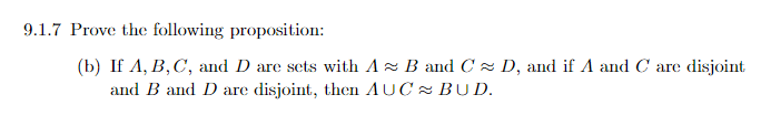 Solved 9.1.7 Prove The Following Proposition: (b) If A,B,C, | Chegg.com