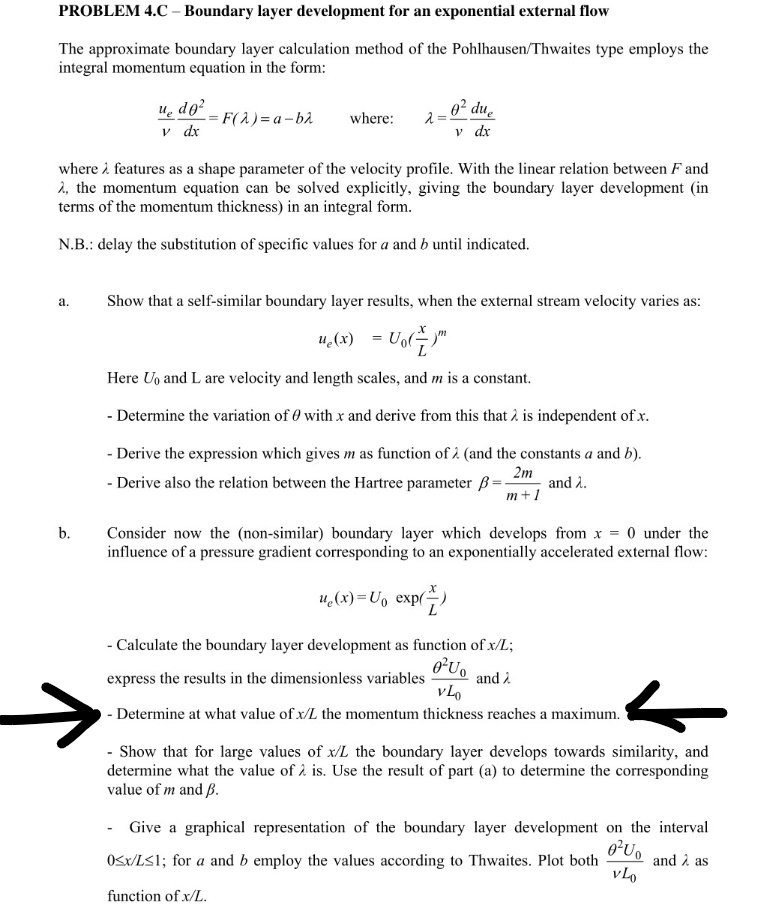 Solved Problem 4 C Boundary Layer Development For An Ex Chegg Com