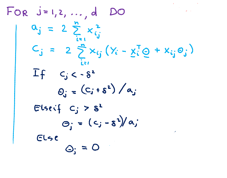 Solved + L31 FOR j=1,2, ..., d DO a; = 2 x C; = 2 § *ij (Y: | Chegg.com