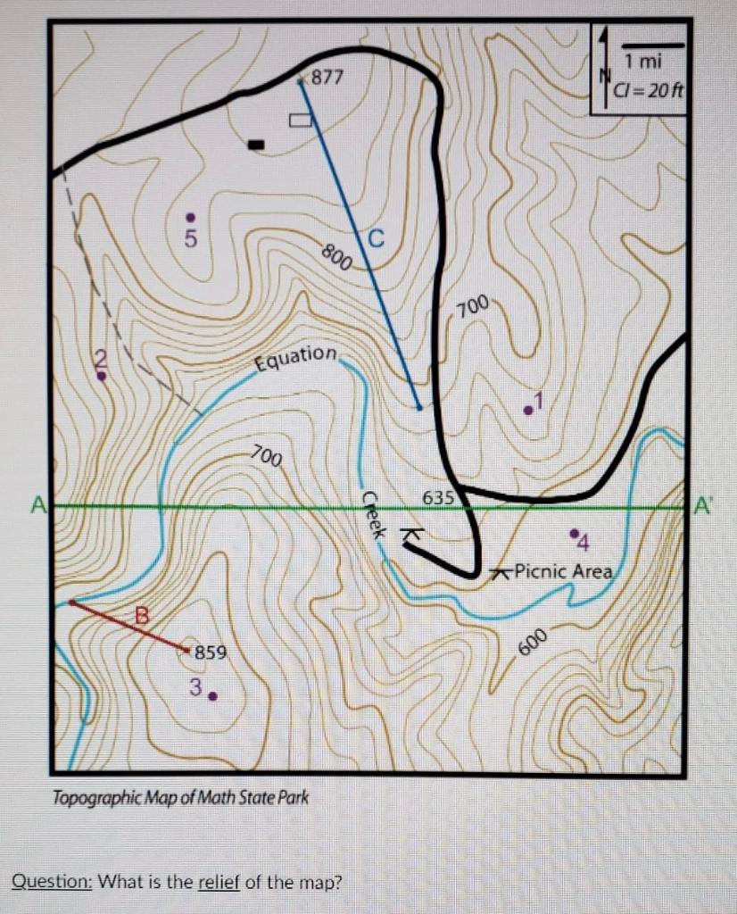 Solved 877 1 mi CI=20 ft 800 700 Equation 700 635 Picnic | Chegg.com