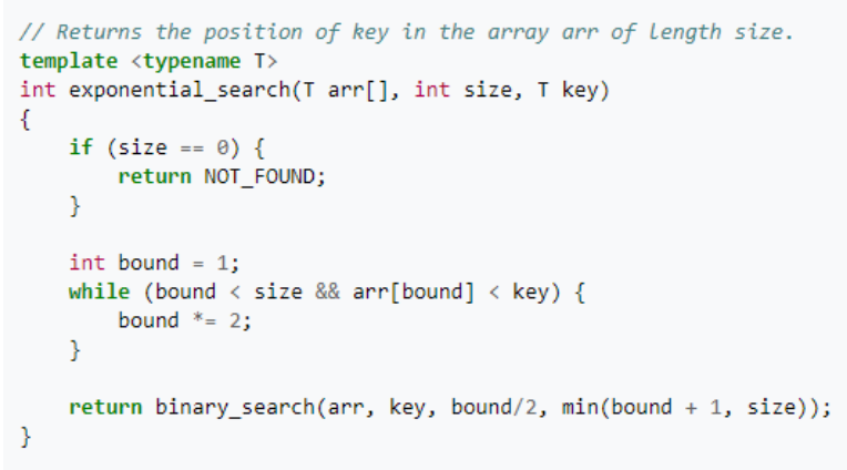 Solved Consider the exponential search algorithm. The | Chegg.com