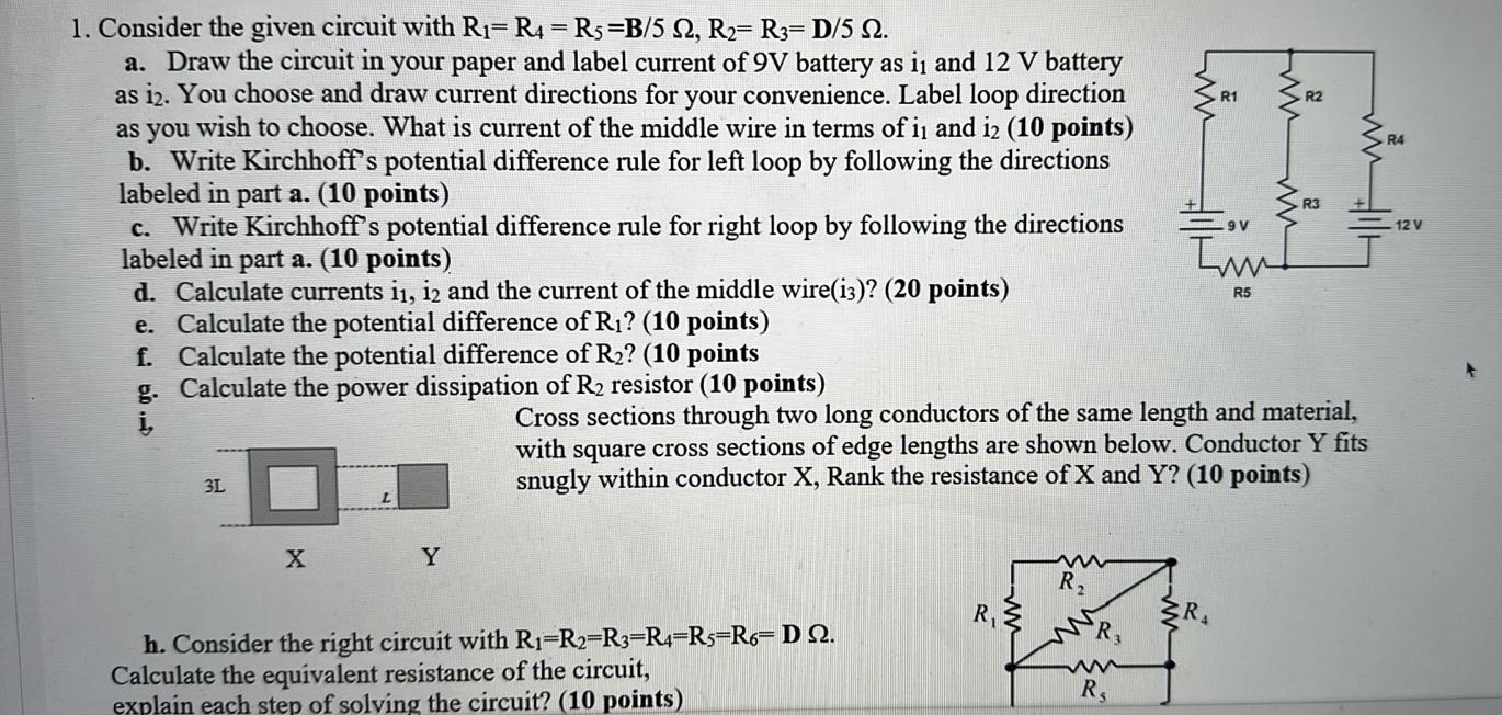 Solved 1. Consider The Given Circuit With | Chegg.com