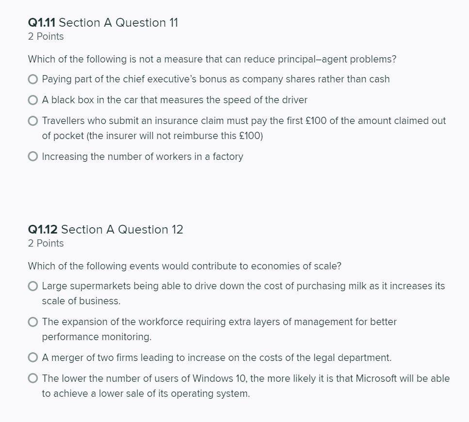 Solved Q1.9 Section A Question 9 2 Points A factory is | Chegg.com