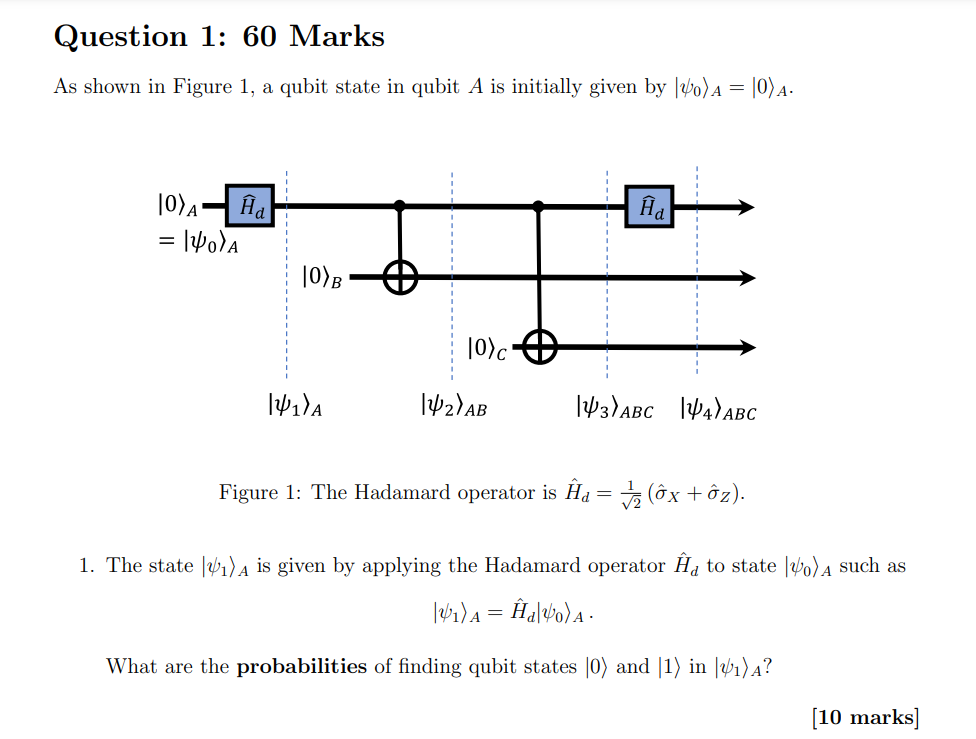 Solved As Shown In Figure 1, A Qubit State In Qubit A Is | Chegg.com