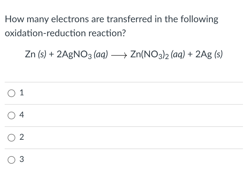 How Many Electrons Are Transferred In The Following Chegg 