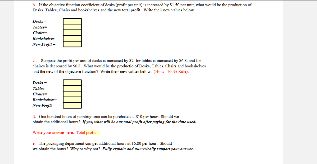 Solved Problem 3 (15 Points). A furniture manufacturer | Chegg.com