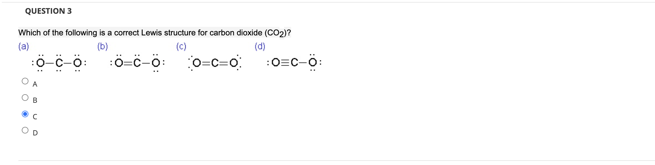 Solved Which of the following is the correct Lewis structure | Chegg.com