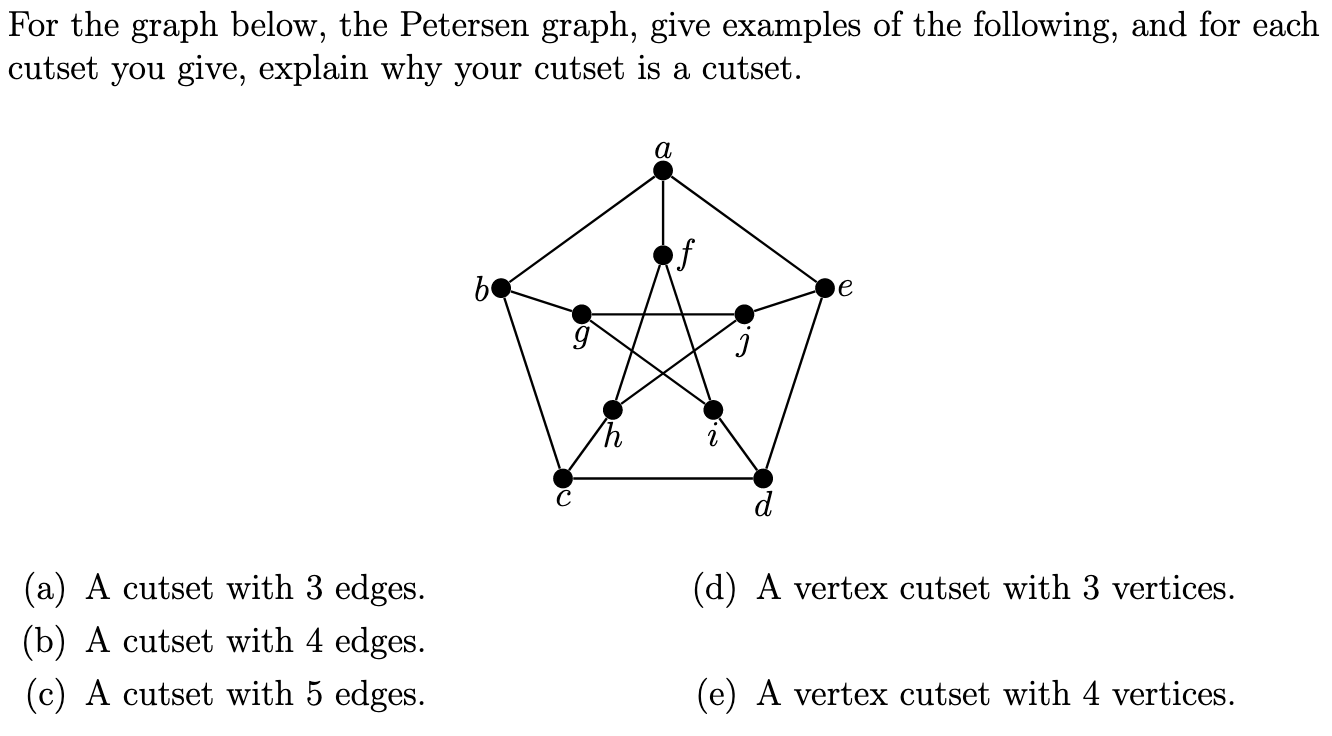 Solved 2 For the graph below, the Petersen graph, give | Chegg.com