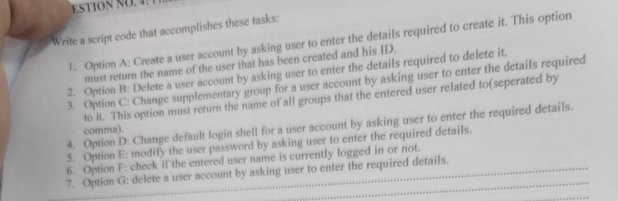 Write a script code that accomplishes these tasks: 1. | Chegg.com