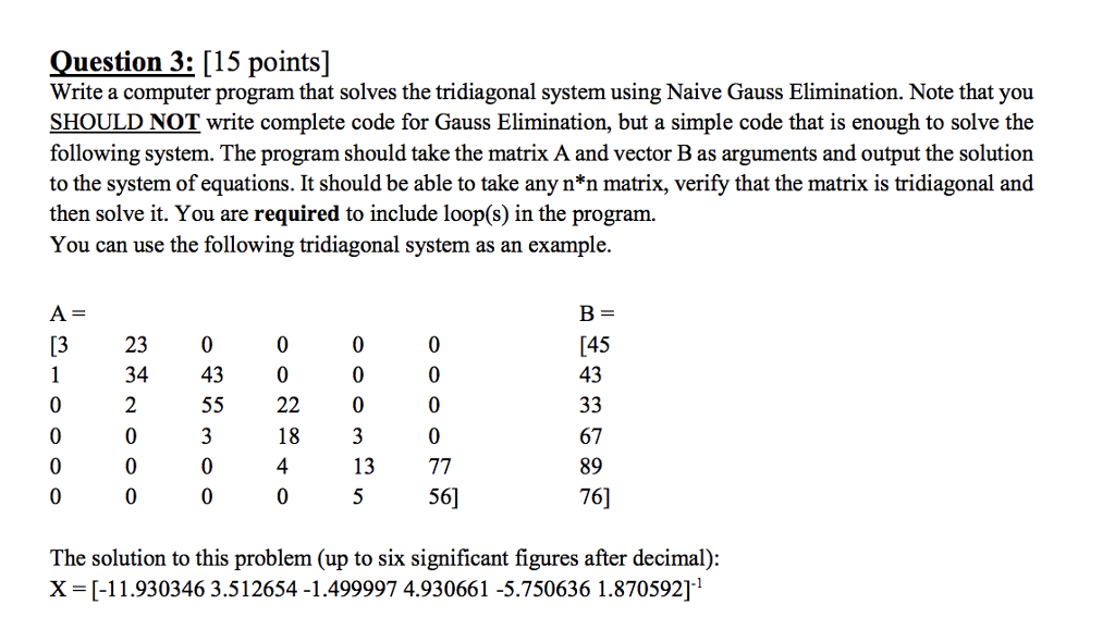 Question 1: [20 points] Write a computer program that | Chegg.com